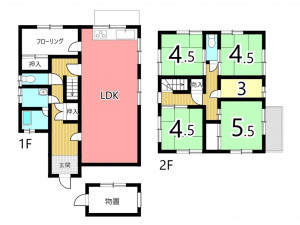 姫路市城見台、中古一戸建ての間取り画像です
