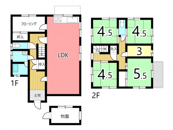 姫路市城見台、中古一戸建ての間取り画像です