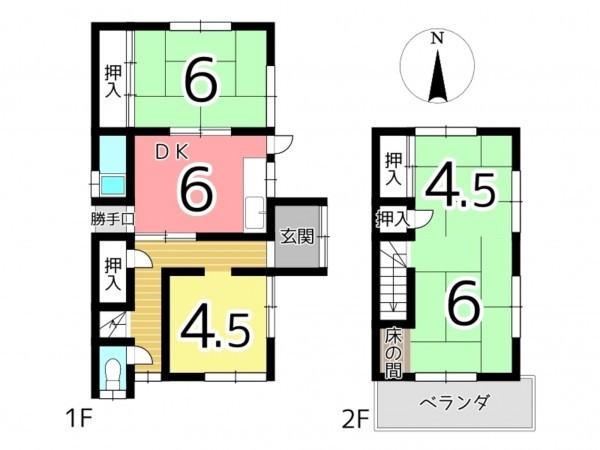 姫路市飾磨区英賀、収益/事業用物件/住宅の間取り画像です