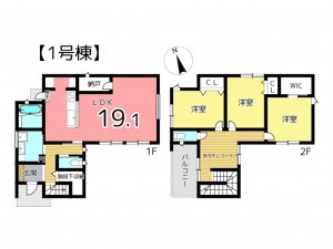 姫路市飾磨区上野田、中古一戸建ての間取り画像です