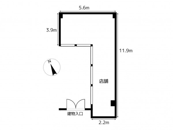 姫路市車崎、収益/事業用物件/店舗の間取り画像です
