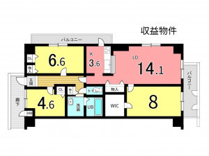揖保郡太子町馬場、収益/事業用物件/マンションの間取り画像です