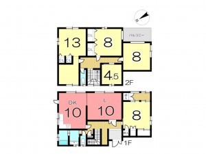 姫路市田寺、中古一戸建ての間取り画像です