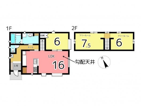 たつの市新宮町新宮、新築一戸建ての間取り画像です