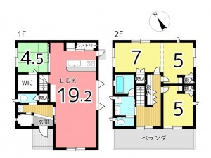 姫路市御立西、中古一戸建ての間取り画像です