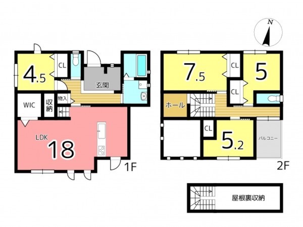 相生市那波南本町、中古一戸建ての間取り画像です