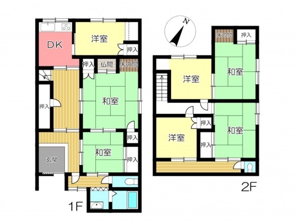 姫路市野里、中古一戸建ての間取り画像です