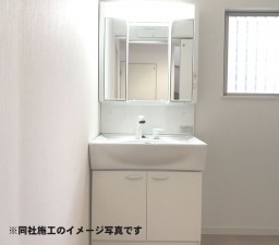 姫路市勝原区朝日谷、新築一戸建ての洗面画像です
