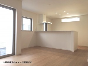 姫路市勝原区朝日谷、新築一戸建ての居間画像です