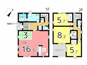 たつの市龍野町片山、新築一戸建ての間取り画像です