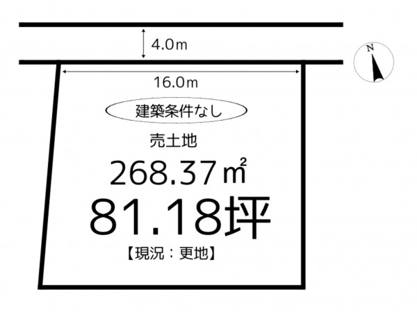 たつの市神岡町横内、土地の間取り画像です