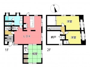 姫路市御立東、中古一戸建ての間取り画像です