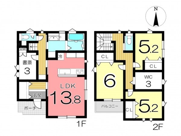 姫路市大津区長松、中古一戸建ての間取り画像です