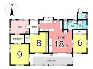 たつの市新宮町宮内、中古一戸建ての間取り画像です