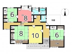 たつの市龍野町島田、中古一戸建ての間取り画像です