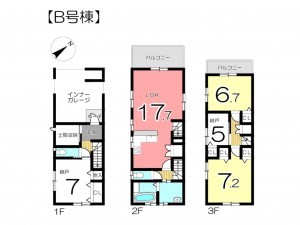 姫路市安田、新築一戸建ての間取り画像です