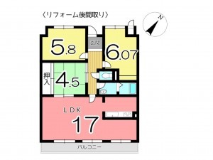 姫路市東今宿、マンションの間取り画像です