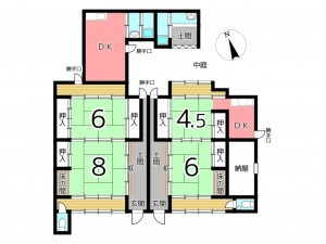 姫路市北平野、中古一戸建ての間取り画像です