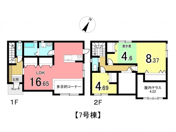 姫路市苫編、新築一戸建ての間取り画像です