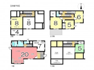 姫路市飾磨区中浜町、中古一戸建ての間取り画像です