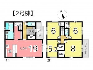 姫路市北原、新築一戸建ての間取り画像です