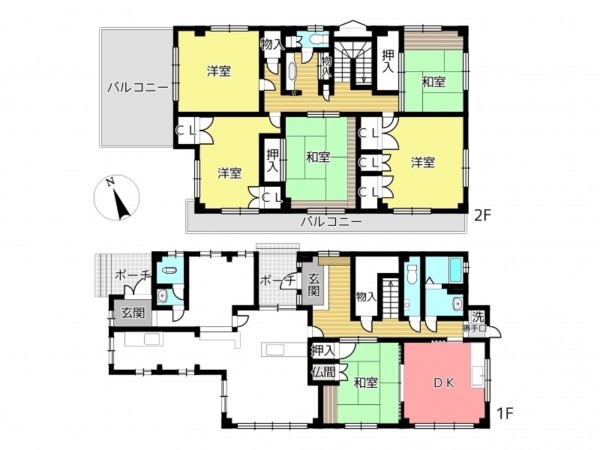 姫路市飾磨区須加、中古一戸建ての間取り画像です