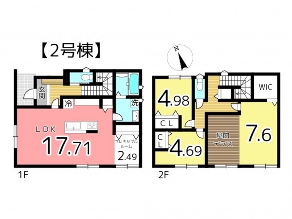 姫路市飾磨区今在家、新築一戸建ての間取り画像です