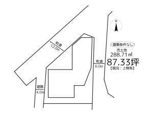 揖保郡太子町馬場、土地の間取り画像です