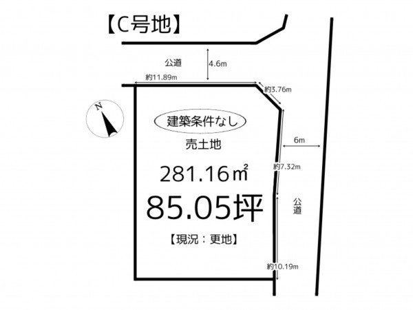 姫路市西新在家、土地の間取り画像です