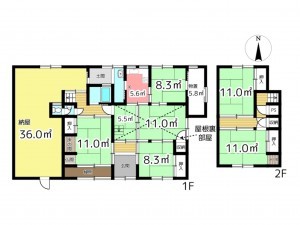 相生市若狭野町東後明、収益/事業用物件/住宅の間取り画像です