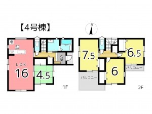 姫路市網干区高田、新築一戸建ての間取り画像です