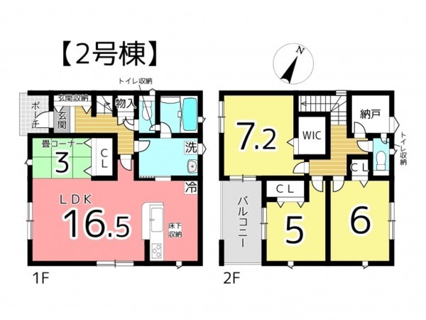 姫路市網干区余子浜、新築一戸建ての間取り画像です