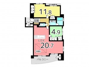 姫路市東延末、マンションの間取り画像です