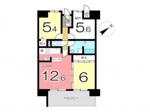 姫路市東今宿、マンションの間取り画像です