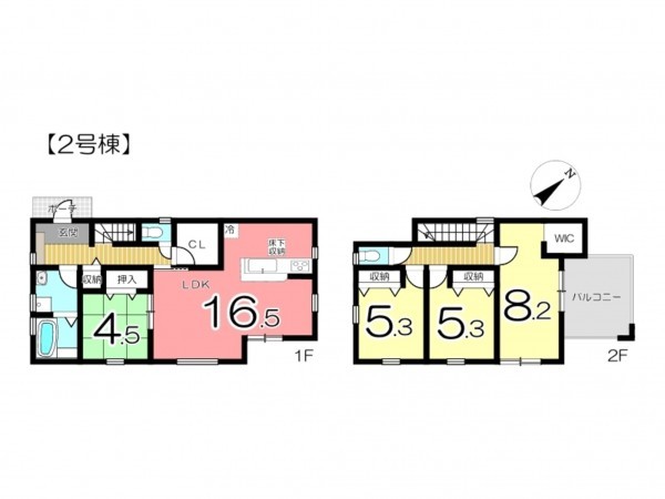 姫路市継、新築一戸建ての間取り画像です