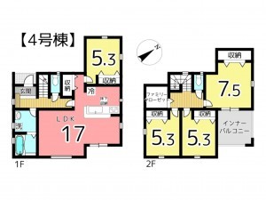 姫路市継、新築一戸建ての間取り画像です