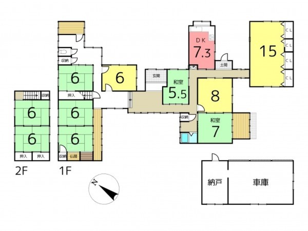 たつの市新宮町平野、中古一戸建ての間取り画像です