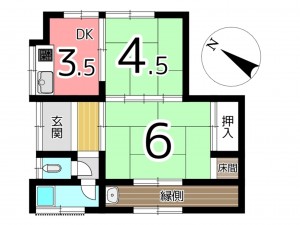 相生市垣内町、中古一戸建ての間取り画像です
