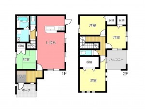 姫路市神子岡前、中古一戸建ての間取り画像です