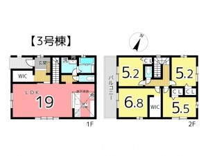 姫路市広畑区才、新築一戸建ての間取り画像です