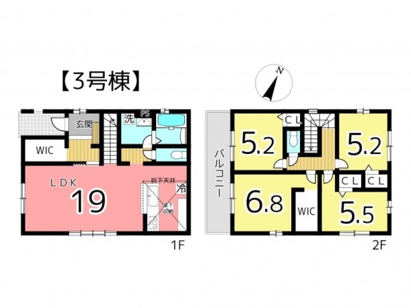 姫路市広畑区才、新築一戸建ての間取り画像です