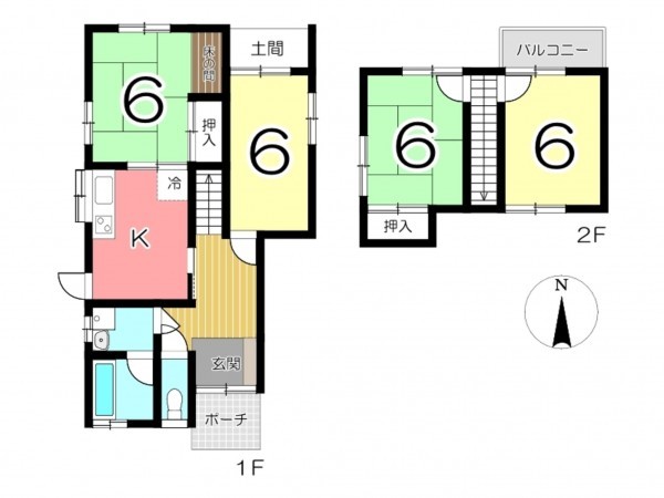 姫路市御立中、中古一戸建ての間取り画像です