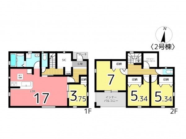 たつの市龍野町末政、新築一戸建ての間取り画像です