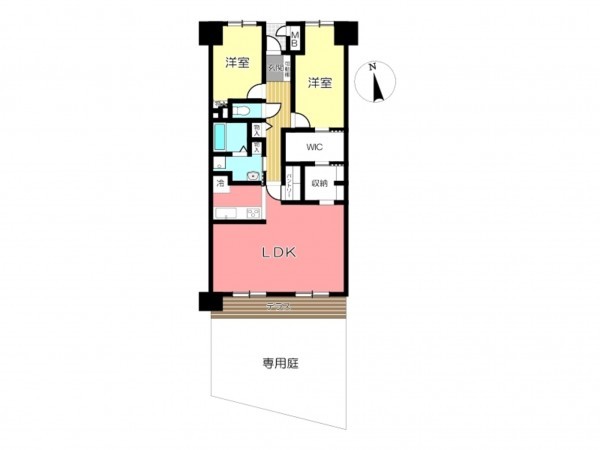 姫路市東今宿、マンションの間取り画像です