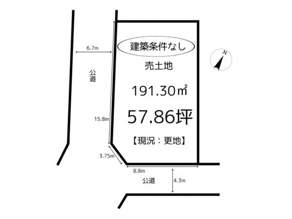 姫路市田寺東、土地の間取り画像です