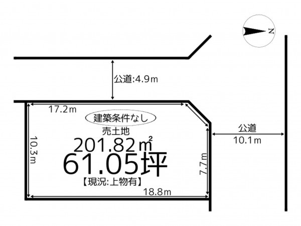 揖保郡太子町矢田部、土地の間取り画像です