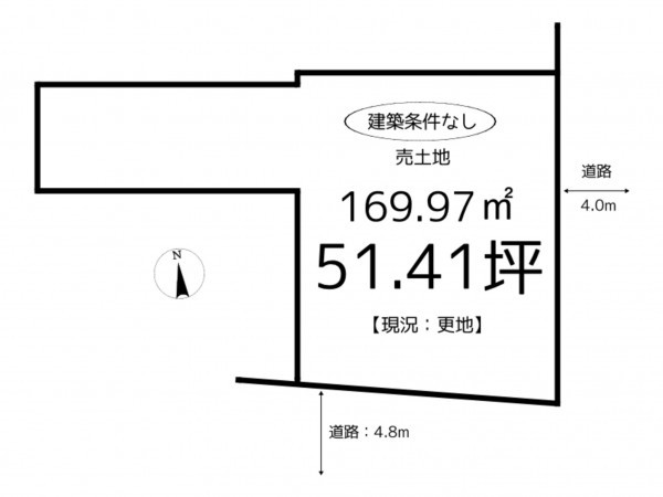 揖保郡太子町鵤、土地の間取り画像です