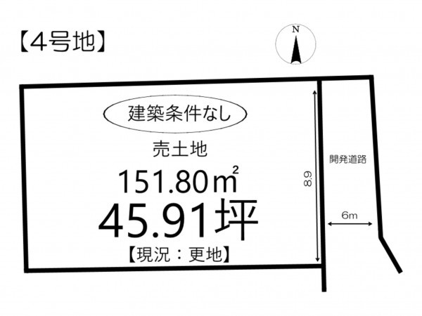 姫路市勝原区宮田、土地の間取り画像です