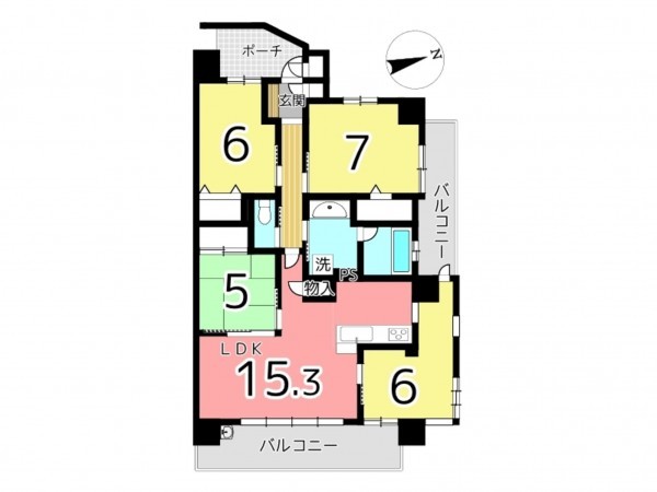 姫路市西八代町、マンションの間取り画像です