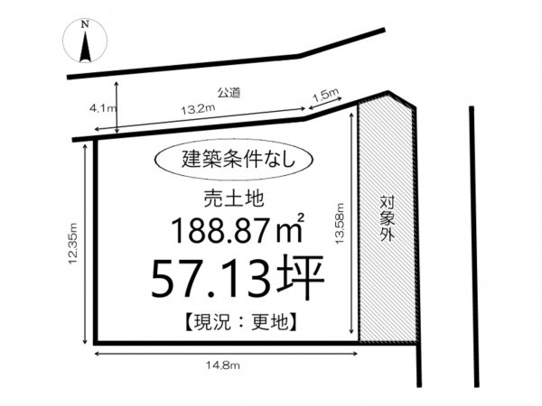 姫路市御立中、土地の間取り画像です